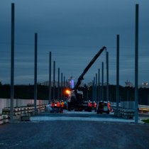 travaux nocturnes sur l'estacade de Poitiers - chantier LGV SEA - ouvrage d'art - Lisea - construction - photo Alain Montaufier